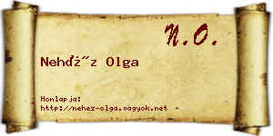 Nehéz Olga névjegykártya